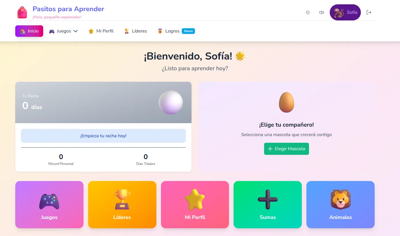 Pasitos para Aprender - Plataforma Educativa Preescolar